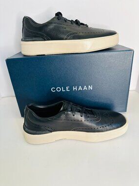 Cole Haan GrandPro Crew Wingtip Black/Birch Sneakers Men's Size 10M C37602